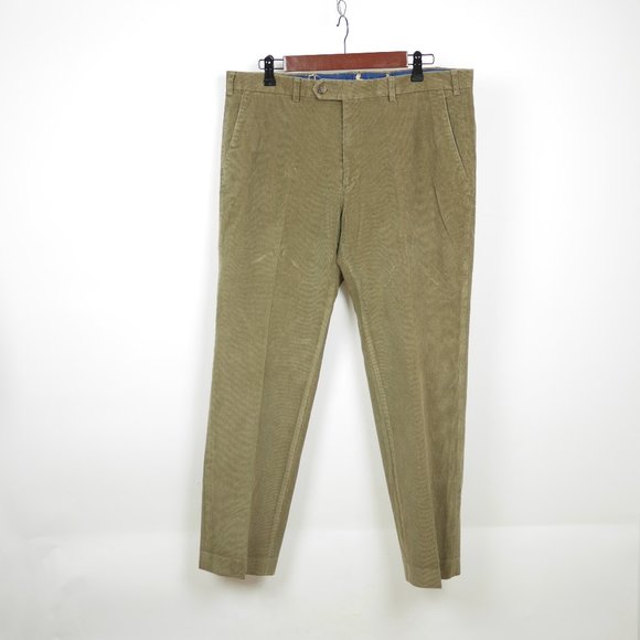 LAUREN RALPH LAUREN Men's 36 Brown ribbed corduroy straight boot cut pants vtg